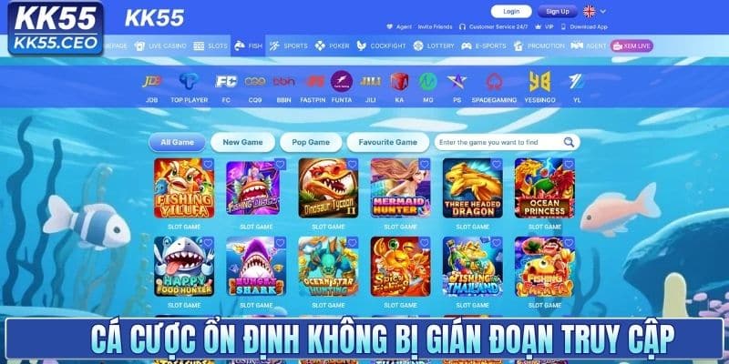 Cá cược ổn định mà không bị gián đoạn truy cập