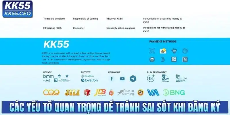 Các yếu tố quan trọng để tránh sai sót khi đăng ký